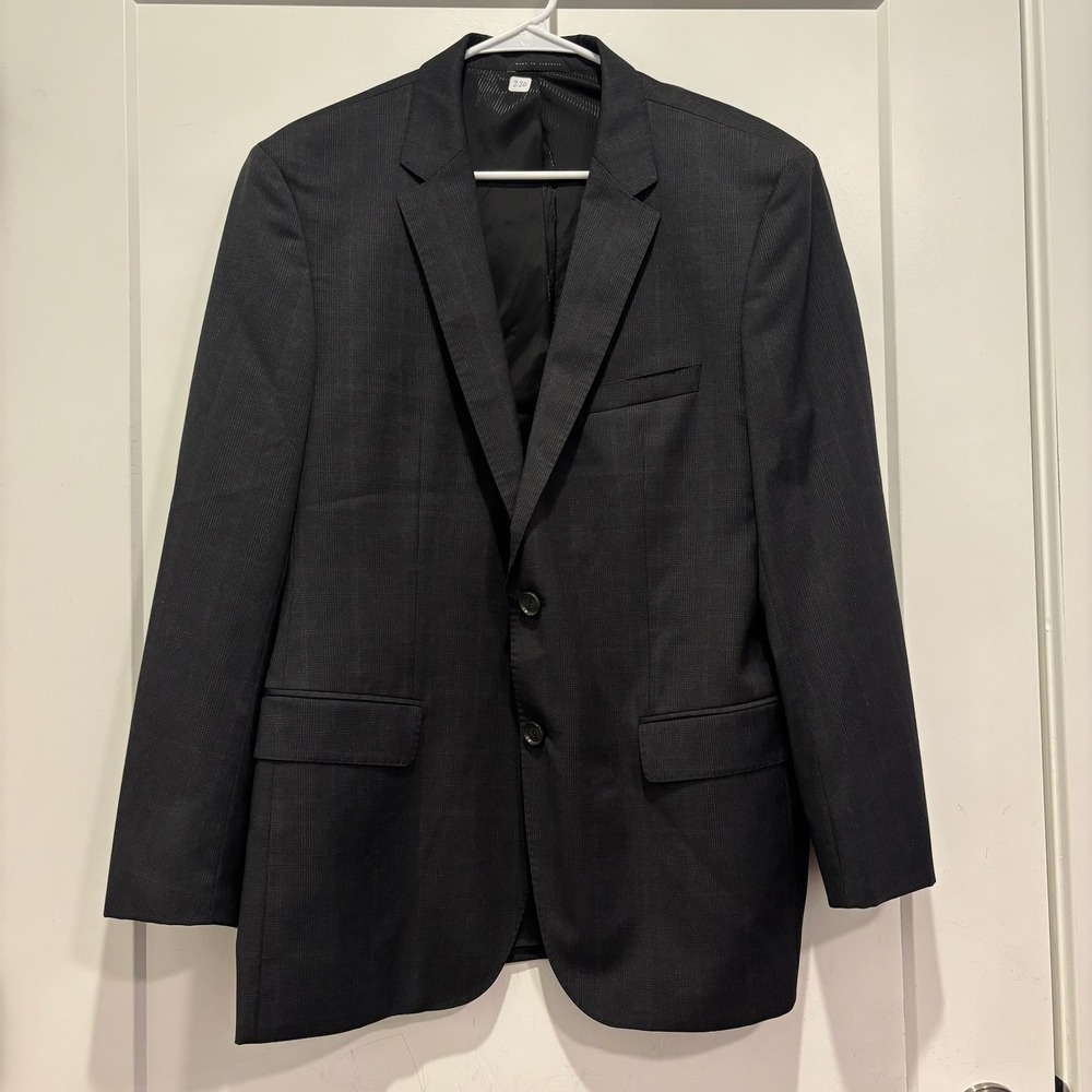 Hugo Boss Super 110s Black The James Sharp 2 Button Blazer Sport Coat Jacket 42R